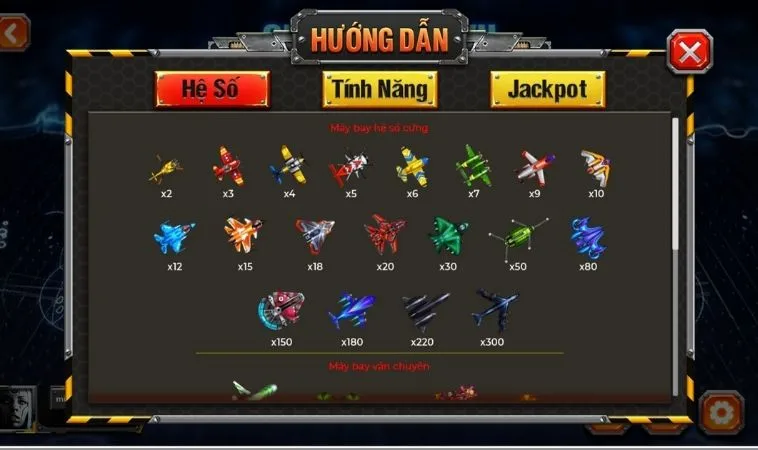 Chinh Phục Bắn Cá Đại Chiến B52 Tại Fun88 Rinh Thưởng Cực Khủng 2 Các thể loại máy báy trong game Bắn Cá Đại Chiến B52 tại Fun88