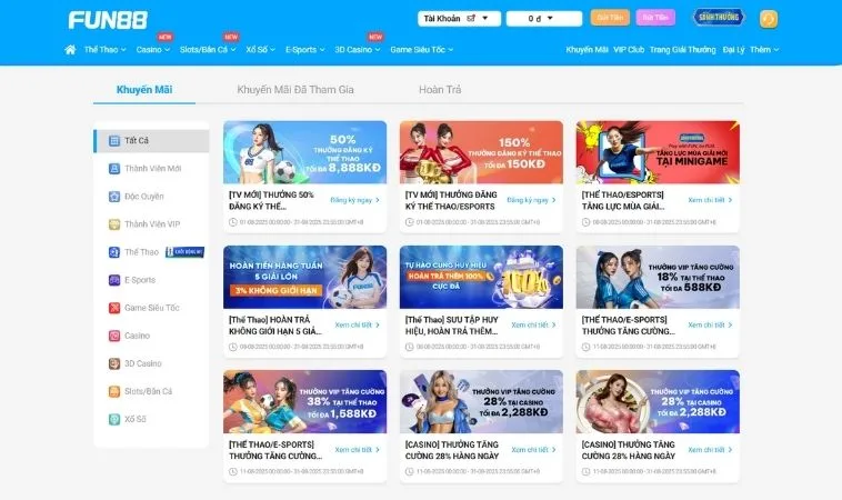 Săn Khuyến Mãi Tại Fun88 Khủng Rinh Thưởng Lớn Chưa Từng Thấy 1 Các chương trình khuyến mãi Fun88 hấp dẫn tặng người chơi